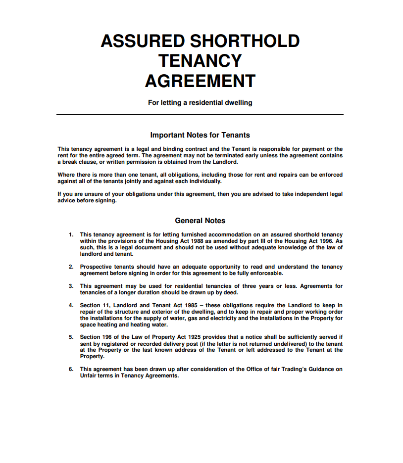 shorthold-tenancy-agreement